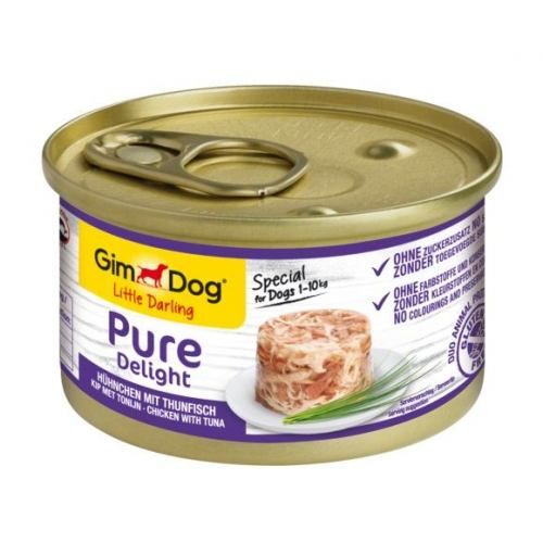 Влажный корм GimDog для собак миниатюрных пород с курицей и тунцем 85 г