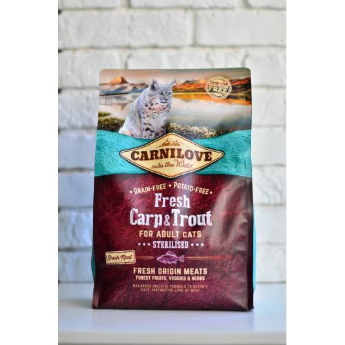 Сухой корм для кошек Carnilove Fresh Carp & Trout для стерилизованных рыба 2 кг