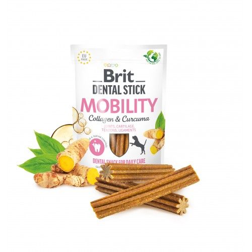 Лакомство для собак Brit Dental Stick Mobility для мобильности суставов коллаген и куркума 7 шт 251 г