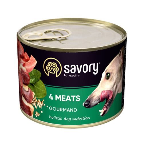 Вологий корм Savory для дорослих собак усіх порід з чотирма видами м'яса