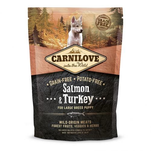 Сухий корм Carnilove Salmon & Turkey для цуценят та молодих собак великих порід лосось та індичка 1,5 кг