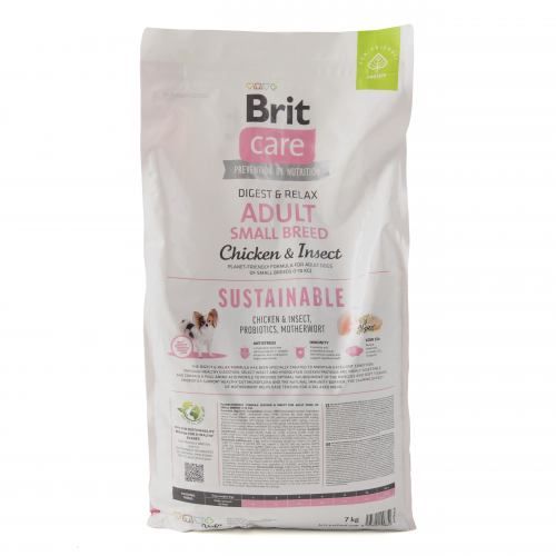 Сухий корм Brit Care Dog Sustainable Adult Small Breed для собак малих порід з куркою та комахами