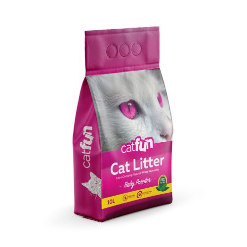 Наполнитель Catfun бентонитовый для для кошачьих туалетов ароматом детской присыпки 10 л