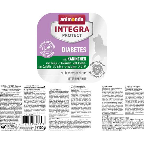 Вологий корм для котів   Integra Protect Diabetes with Rabbit при діабеті, з кроликом, 100 г