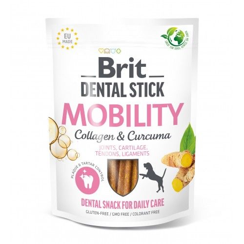 Лакомство для собак Brit Dental Stick Mobility для мобильности суставов коллаген и куркума 7 шт 251 г