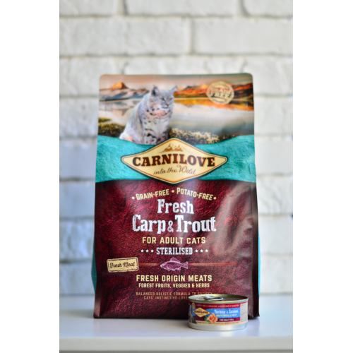 Сухой корм для кошек Carnilove Fresh Carp & Trout для стерилизованных рыба 2 кг