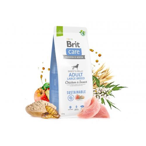 Сухой корм Brit Care Adult для собак больших пород с курицей и насекомыми