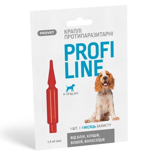 Краплі Provet Profiline для собак 4-10 кг 1 піпетка 1,0 мл (інсектоакарицид)