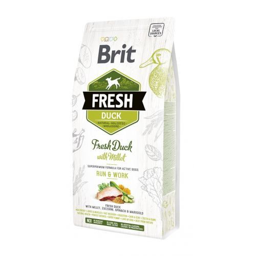 Сухий корм Brit Fresh для дорослих активних собак з качкою та пшоном 2,5 кг