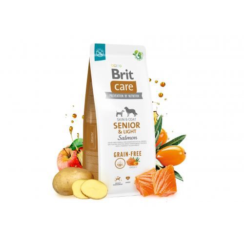 Сухий корм Brit Care Dog Grain-free Senior & Light для старіючих собак беззерновий з лососем