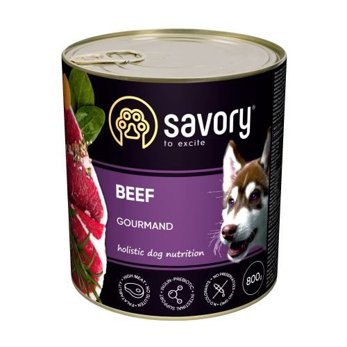 Вологий корм Savory для дорослих собак усіх порід з яловичиною