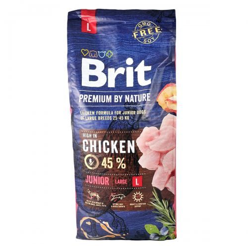 Сухий корм Brit Premium Dog Junior L для цуценят та юніорів великих порід з куркою 3 кг