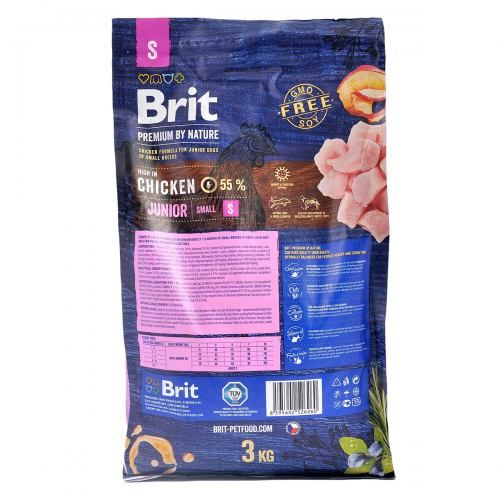 Сухий корм Brit Premium Dog Junior S для цуценят дрібних порід з куркою 3 кг
