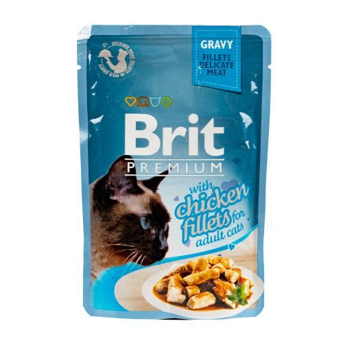 Влажный корм для котов Brit Premium куриное филе в соусе 85 г