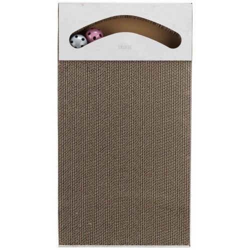 Царапка Trixie XXL для кошек с двумя шариками картон 70х6х38 cм (песочный)