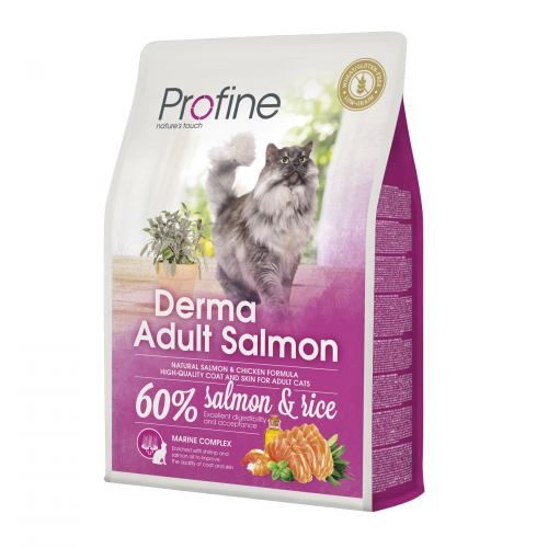 Сухий корм для котів Profine Derma для дорослих довгошерстих котів з лососем та рисом 2 кг