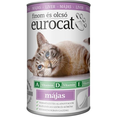 Корм влажный EuroCat Liver для кошек кусочки в желе с печенью 415 г
