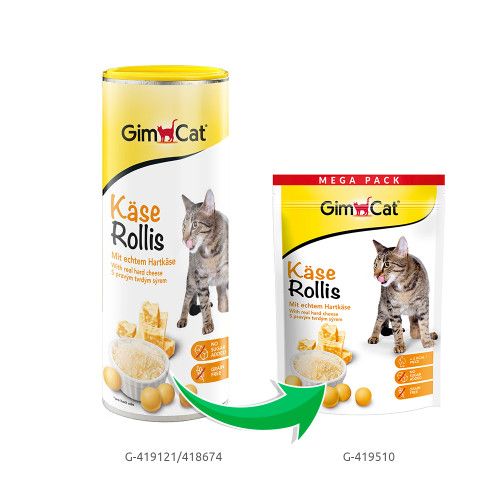 Вітамінізовані таблетки для котів GimCat Kase Rollis сирні кульки пауч 425 г