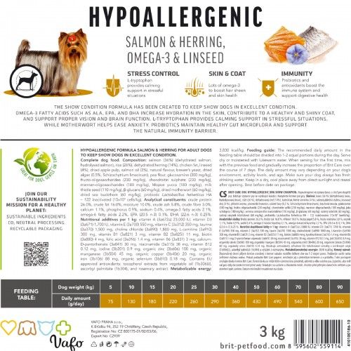 Сухий корм Brit Care Dog Hypoallergenic Dog Show Champion для виставкових собак з лососем і оселедцем
