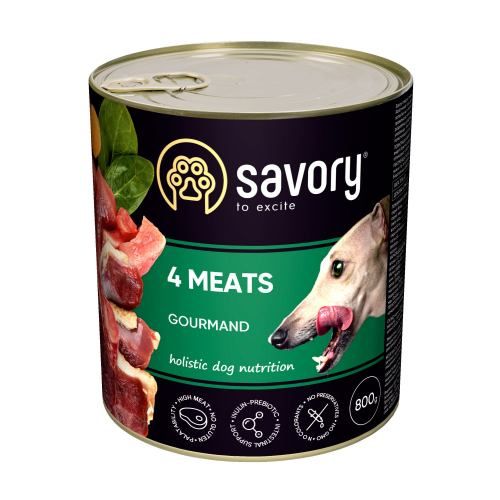Вологий корм Savory для дорослих собак усіх порід з чотирма видами м'яса