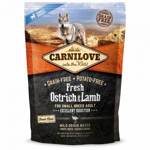 Сухий корм Carnilove Fresh Ostrich & Lamb для дорослих собак дрібних порід ягня та страус 1,5 кг