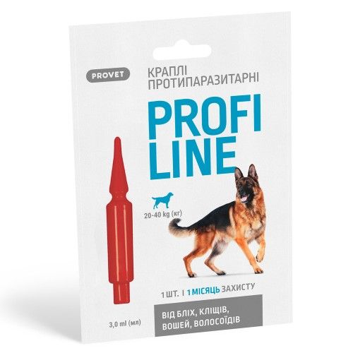 Краплі Provet Profiline для собак 20-40 кг 1 піпетка 3,0 мл (інсектоакарицид)