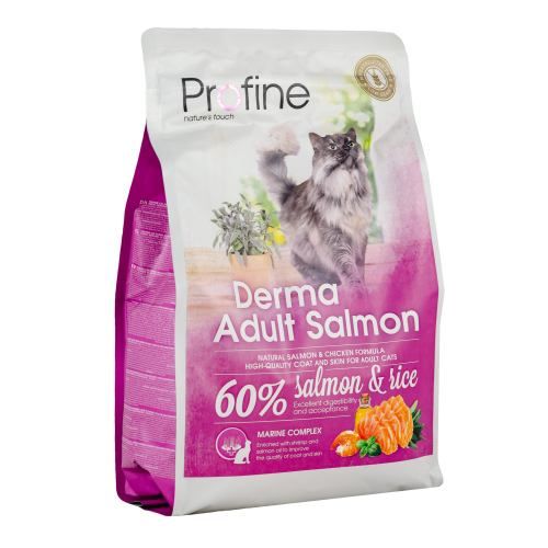 Сухий корм для котів Profine Derma для дорослих довгошерстих котів з лососем та рисом 2 кг