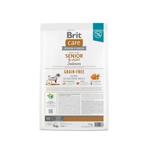 Сухий корм Brit Care Dog Grain-free Senior & Light для старіючих собак беззерновий з лососем