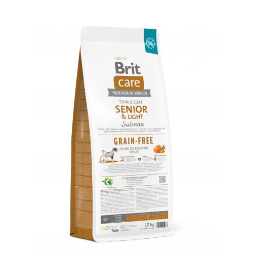 Сухий корм Brit Care Dog Grain-free Senior & Light для старіючих собак беззерновий з лососем