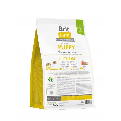 Сухий корм Brit Care Dog Sustainable Puppy для цуценят з куркою та комахами