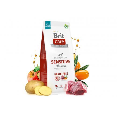 Сухий корм Brit Care Dog Grain-free Sensitive для собак з чутливим травленням беззерновий з олениною