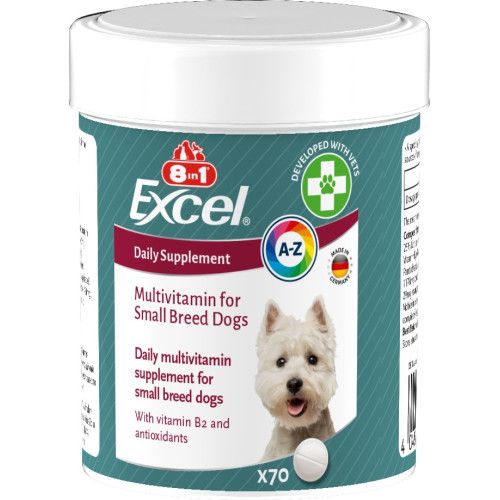 Вітаміни 8in1 Excel Multi Vitamin Small Breed для собак дрібних порід, мультивітамін, 70 шт
