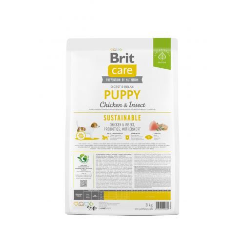 Сухий корм Brit Care Dog Sustainable Puppy для цуценят з куркою та комахами