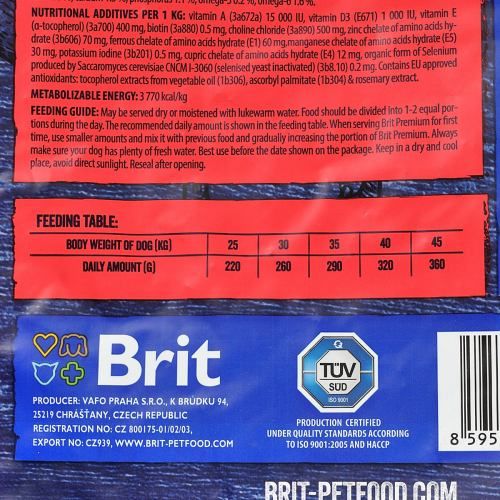 Сухий корм Brit Premium Dog Adult L для дорослих собак великих порід з куркою 3 кг