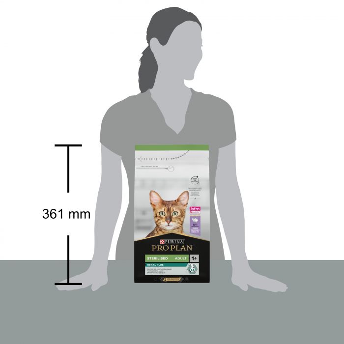 Сухий корм для котів  PRO PLAN Sterilised Adult 1+ Renal Plus після стерилізації з індичкою 1,5 кг