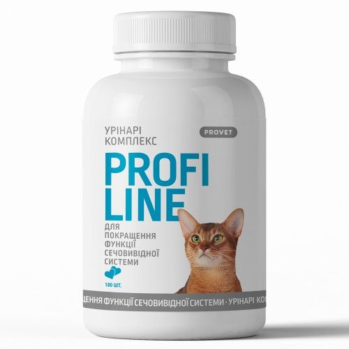 Вітаміни Provet Profiline для котів Урінарі Комплекс для поліпшення функції сечовивідної системи 180 таб.