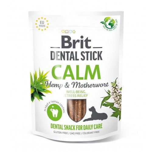 Лакомство для собак Brit Dental Stick Calm успокаивающая конопля и пустырник 7 шт 251 г