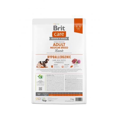 Сухий корм Brit Care Dog Hypoallergenic Adult Medium Breed для собак середніх порід гіпоалергенний з ягням