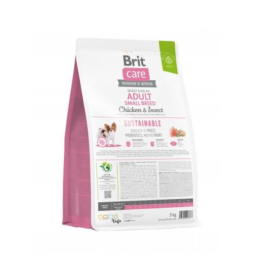 Сухий корм Brit Care Dog Sustainable Adult Small Breed для собак малих порід з куркою та комахами