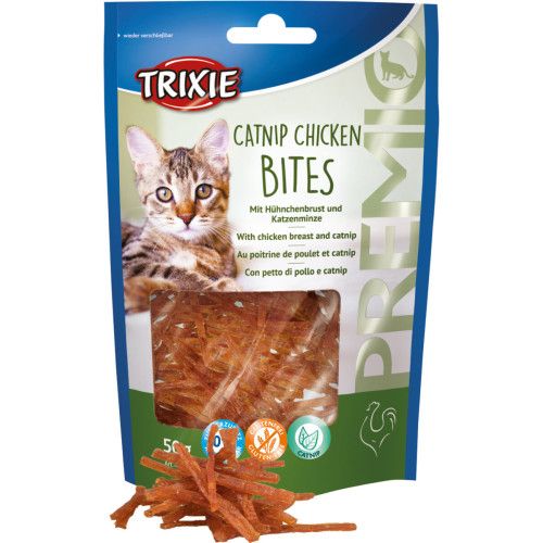 Лакомство Trixie Premio Catnip Chicken Bites для кошек кусочки с куриной грудкой и кошачьей мятой 50 г