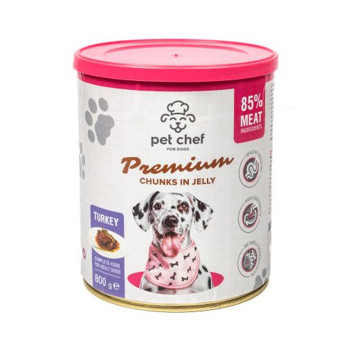 Корм вологий для дорослих собак Pet Chef шматочки в желе з індичкою 415 г