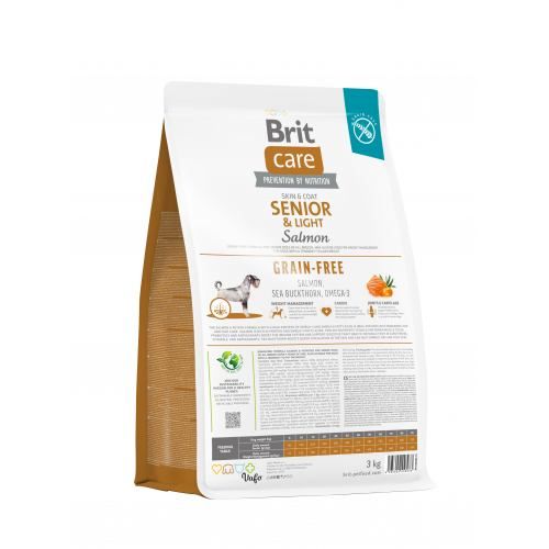 Сухий корм Brit Care Dog Grain-free Senior & Light для старіючих собак беззерновий з лососем