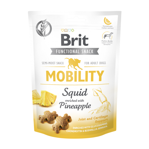 Функциональное лакомство Brit Care Mobility кальмар с ананасом для собак 150г
