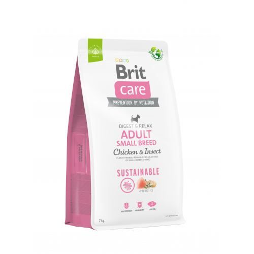 Сухий корм Brit Care Dog Sustainable Adult Small Breed для собак малих порід з куркою та комахами