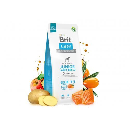 Сухий корм Brit Care Dog Grain-free Junior Large Breed для молодих собак великих порід беззерновий з лососем
