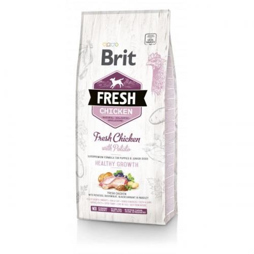 Сухий корм Brit Fresh для цуценят та молодих собак всіх порід з куркою та картоплею 12 кг