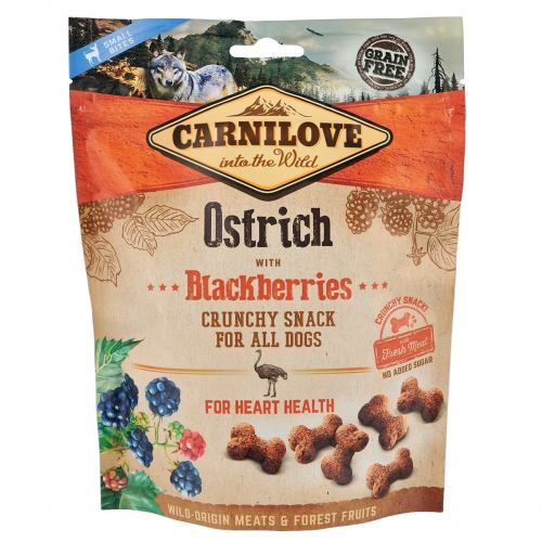 Лакомство Carnilove Crunchy Snack для собак мясо страуса и ежевика 200 г