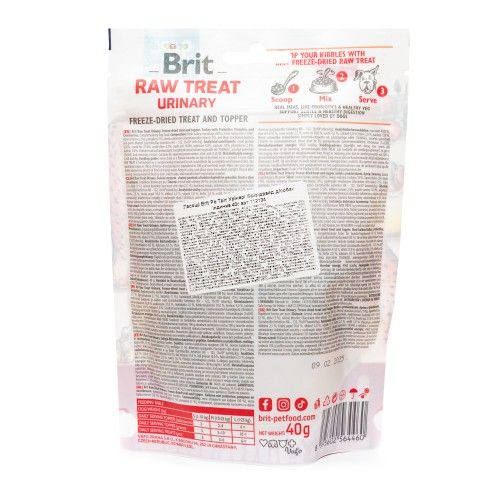 Лакомство для собак Brit Raw Treat freeze-dried Urinary для профилактики мочекаменной болезни индейка 40 г