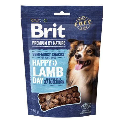 Лакомство для собак Brit Premium Semi-moist Snacks полувлажные с ягненком и облепихой 180 г