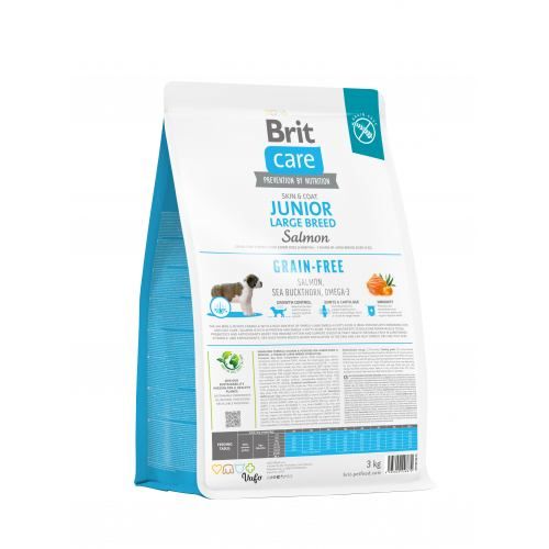 Сухий корм Brit Care Dog Grain-free Junior Large Breed для молодих собак великих порід беззерновий з лососем